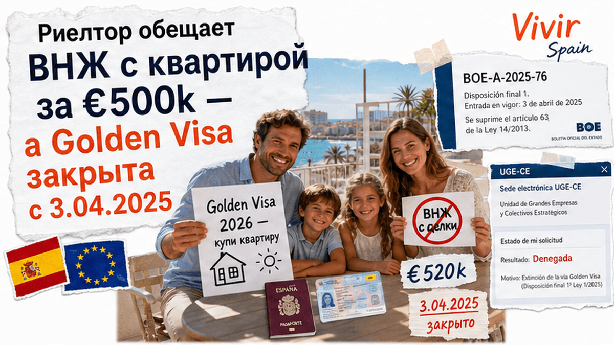 Golden Visa в Испании в 2026 году: чек-лист инвестиций и документов для семьи