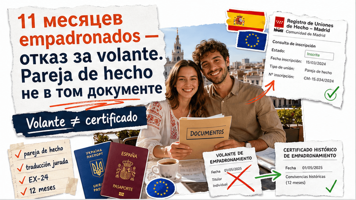 Какие документы нужны для pareja de hecho в Испании в 2026 году?