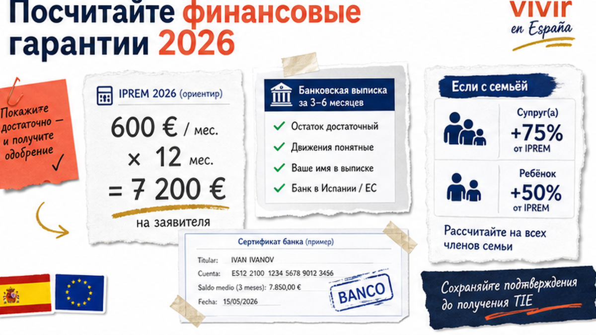 Чеклист финансовых гарантий студента: IPREM 7 200 € на год в 2026