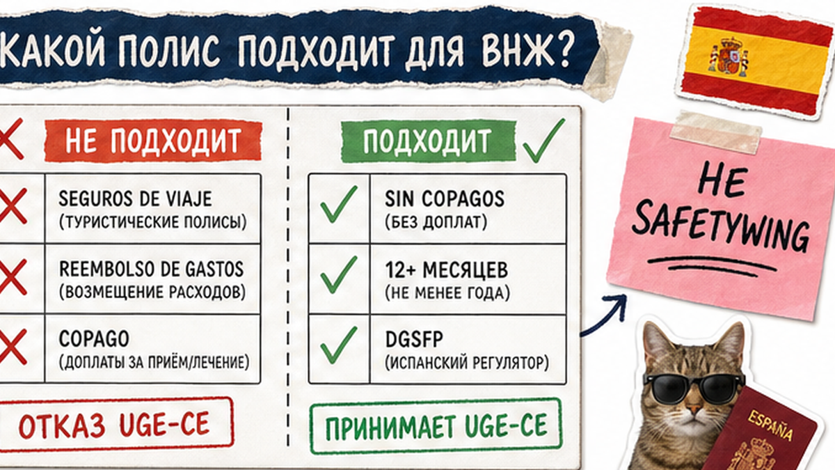 Чеклист: туристический полис против residence-ready страховки для ВНЖ